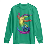 Funny Rainbow Gator LGBTQ Pride Support Long Sleeve Shirt