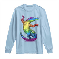 Funny Rainbow Gator LGBTQ Pride Support Long Sleeve Shirt