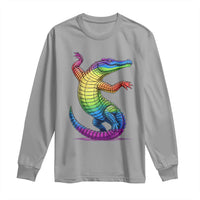 Funny Rainbow Gator LGBTQ Pride Support Long Sleeve Shirt