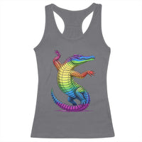 Funny Rainbow Gator LGBTQ Pride Support Racerback Tank Top