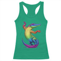 Funny Rainbow Gator LGBTQ Pride Support Racerback Tank Top