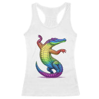 Funny Rainbow Gator LGBTQ Pride Support Racerback Tank Top