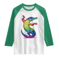 Funny Rainbow Gator LGBTQ Pride Support Raglan Shirt