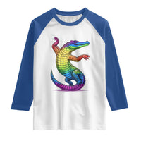 Funny Rainbow Gator LGBTQ Pride Support Raglan Shirt