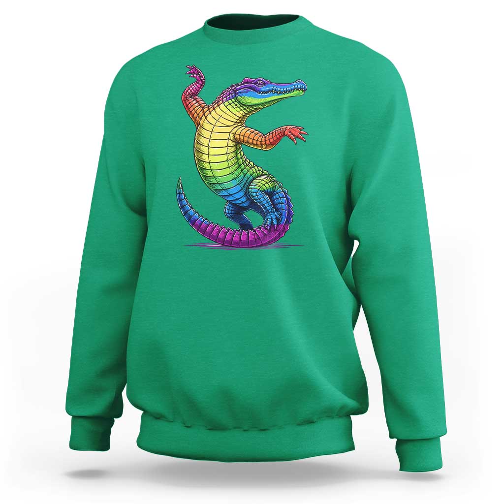 Funny Rainbow Gator LGBTQ Pride Support Sweatshirt