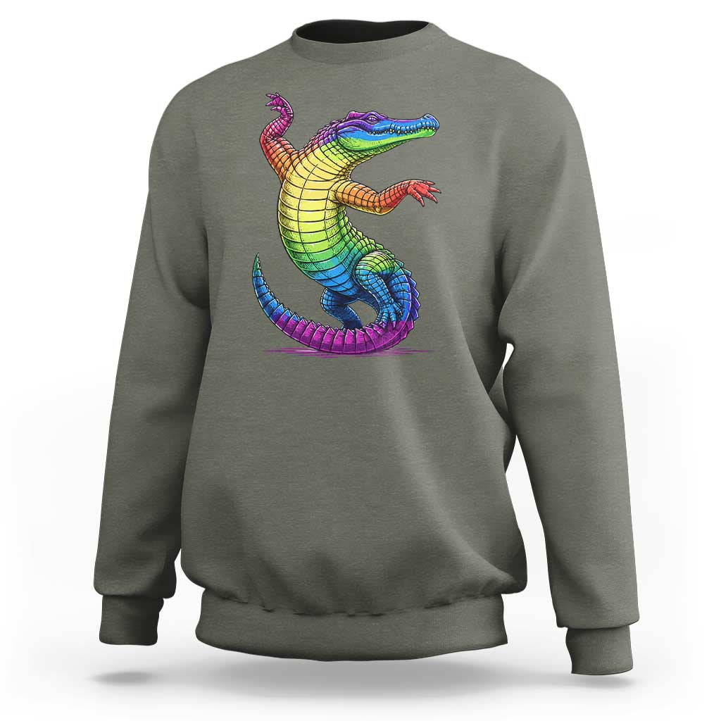 Funny Rainbow Gator LGBTQ Pride Support Sweatshirt