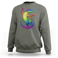 Funny Rainbow Gator LGBTQ Pride Support Sweatshirt