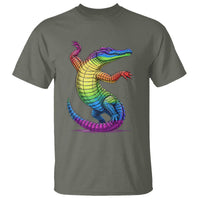 Funny Rainbow Gator LGBTQ Pride Support T Shirt