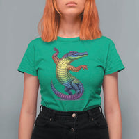 Funny Rainbow Gator LGBTQ Pride Support T Shirt For Women