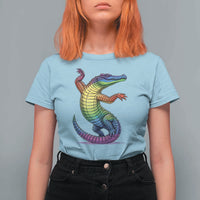 Funny Rainbow Gator LGBTQ Pride Support T Shirt For Women