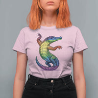 Funny Rainbow Gator LGBTQ Pride Support T Shirt For Women