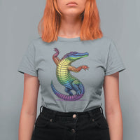 Funny Rainbow Gator LGBTQ Pride Support T Shirt For Women
