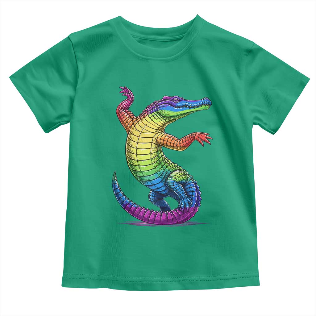 Funny Rainbow Gator LGBTQ Pride Support Toddler T Shirt