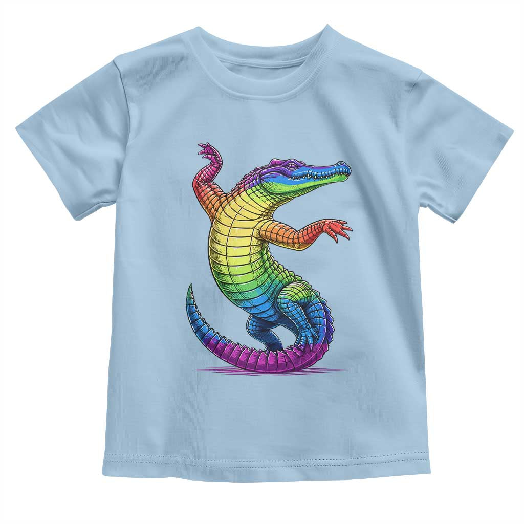 Funny Rainbow Gator LGBTQ Pride Support Toddler T Shirt