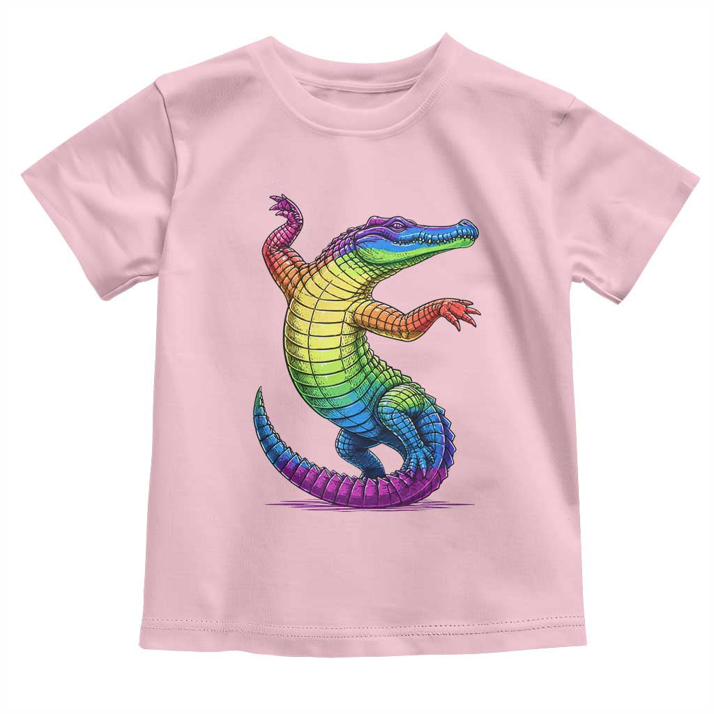 Funny Rainbow Gator LGBTQ Pride Support Toddler T Shirt