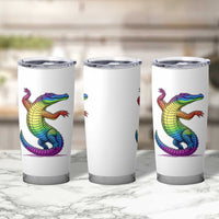 Funny Rainbow Gator LGBTQ Pride Support Tumbler Cup
