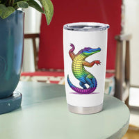Funny Rainbow Gator LGBTQ Pride Support Tumbler Cup