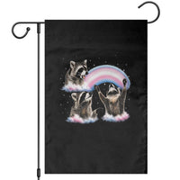 Howling Raccoon LGBTQ Pride Garden Flag Rainbow Trash Panda Support