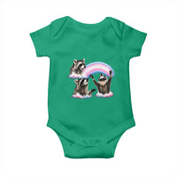 Howling Raccoon LGBTQ Pride Baby Onesie Rainbow Trash Panda Support
