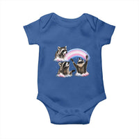 Howling Raccoon LGBTQ Pride Baby Onesie Rainbow Trash Panda Support