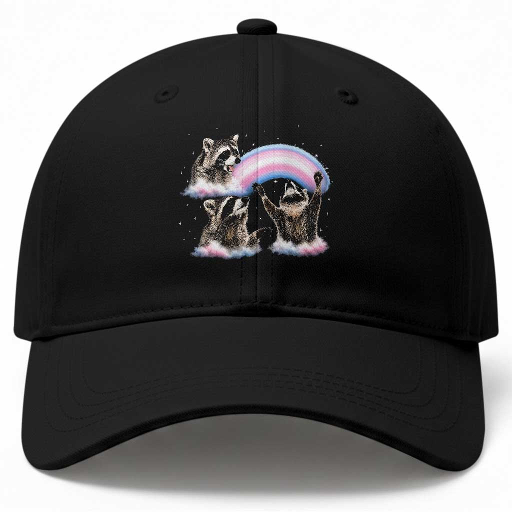 Howling Raccoon LGBTQ Pride Baseball Cap Rainbow Trash Panda Support