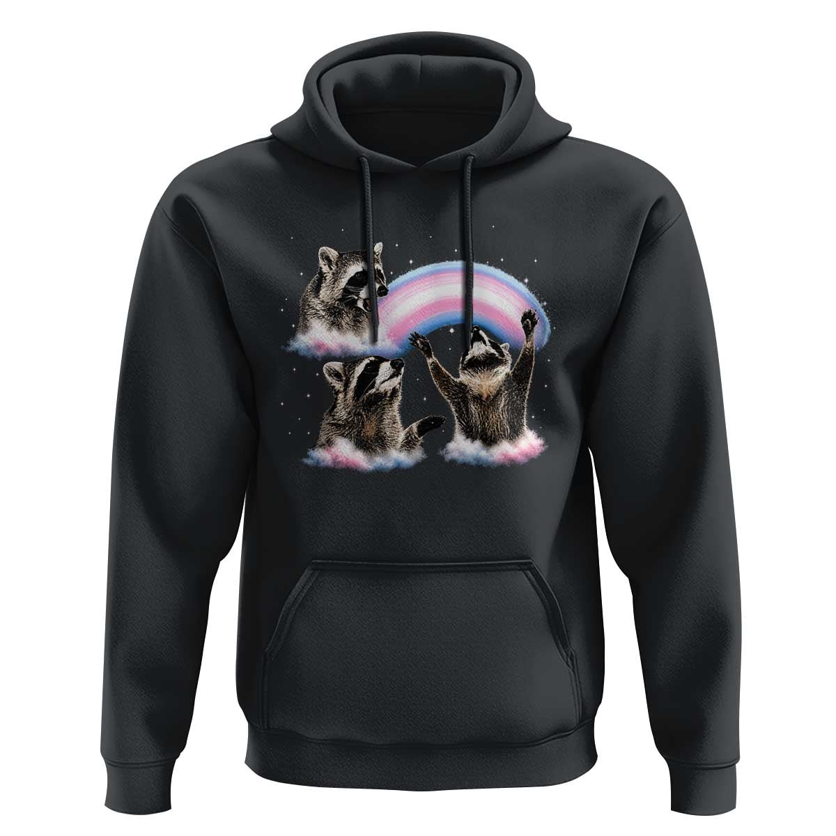Howling Raccoon LGBTQ Pride Hoodie Rainbow Trash Panda Support