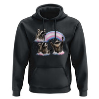 Howling Raccoon LGBTQ Pride Hoodie Rainbow Trash Panda Support