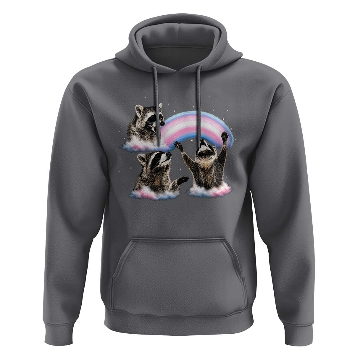 Howling Raccoon LGBTQ Pride Hoodie Rainbow Trash Panda Support