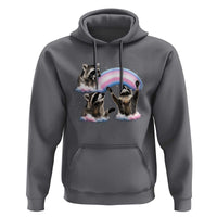 Howling Raccoon LGBTQ Pride Hoodie Rainbow Trash Panda Support