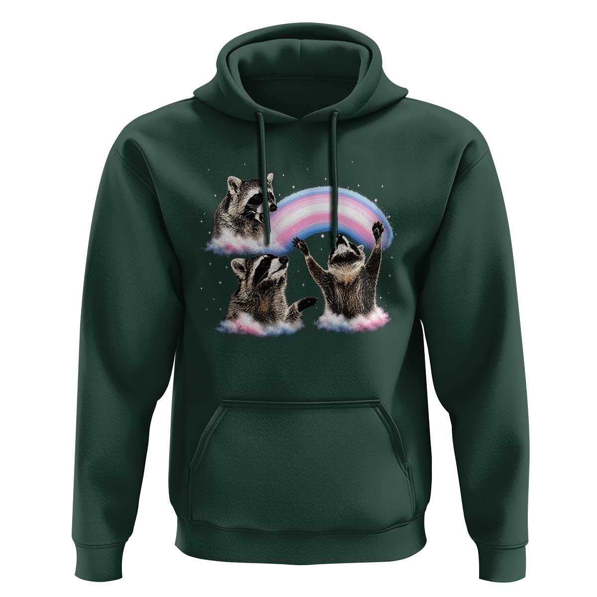 Howling Raccoon LGBTQ Pride Hoodie Rainbow Trash Panda Support