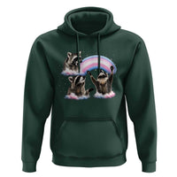 Howling Raccoon LGBTQ Pride Hoodie Rainbow Trash Panda Support