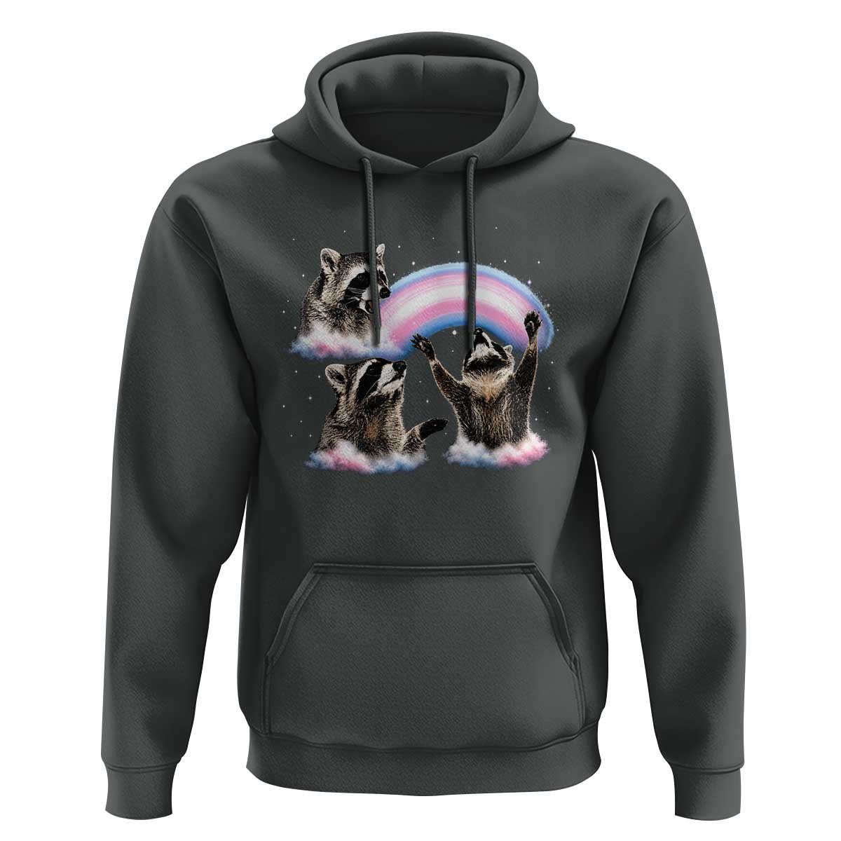 Howling Raccoon LGBTQ Pride Hoodie Rainbow Trash Panda Support