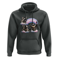Howling Raccoon LGBTQ Pride Hoodie Rainbow Trash Panda Support