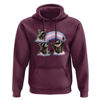 Howling Raccoon LGBTQ Pride Hoodie Rainbow Trash Panda Support