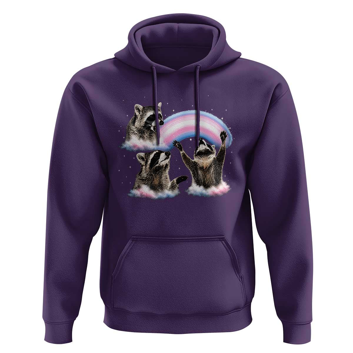 Howling Raccoon LGBTQ Pride Hoodie Rainbow Trash Panda Support