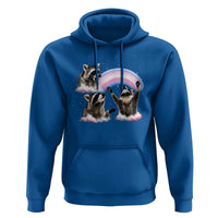 Howling Raccoon LGBTQ Pride Hoodie Rainbow Trash Panda Support