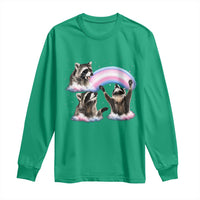 Howling Raccoon LGBTQ Pride Long Sleeve Shirt Rainbow Trash Panda Support