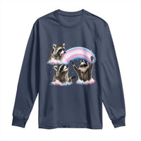 Howling Raccoon LGBTQ Pride Long Sleeve Shirt Rainbow Trash Panda Support