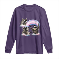 Howling Raccoon LGBTQ Pride Long Sleeve Shirt Rainbow Trash Panda Support