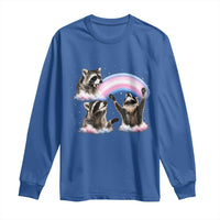 Howling Raccoon LGBTQ Pride Long Sleeve Shirt Rainbow Trash Panda Support
