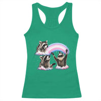 Howling Raccoon LGBTQ Pride Racerback Tank Top Rainbow Trash Panda Support