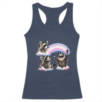 Howling Raccoon LGBTQ Pride Racerback Tank Top Rainbow Trash Panda Support