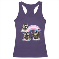 Howling Raccoon LGBTQ Pride Racerback Tank Top Rainbow Trash Panda Support
