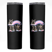 Howling Raccoon LGBTQ Pride Skinny Tumbler Rainbow Trash Panda Support