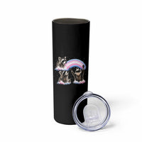Howling Raccoon LGBTQ Pride Skinny Tumbler Rainbow Trash Panda Support