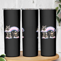 Howling Raccoon LGBTQ Pride Skinny Tumbler Rainbow Trash Panda Support