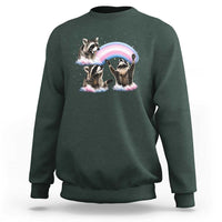 Howling Raccoon LGBTQ Pride Sweatshirt Rainbow Trash Panda Support