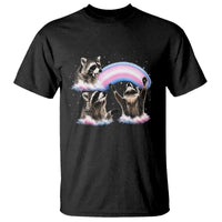 Howling Raccoon LGBTQ Pride T Shirt Rainbow Trash Panda Support