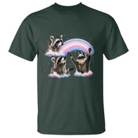 Howling Raccoon LGBTQ Pride T Shirt Rainbow Trash Panda Support