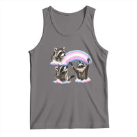 Howling Raccoon LGBTQ Pride Tank Top Rainbow Trash Panda Support